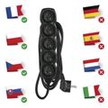 Predlžovací kabel EMOS PC0512 2 m, 5 zásuviek, čierny, PVC, 1 mm2