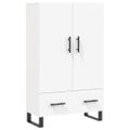 vidaXL Vysoká skrinka biela 69,5x31x115 cm kompozitné drevo