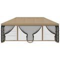 vidaXL Kryt altánku s bočnými stenami 6 x 3 m Béžová Polyester 190 gsm