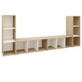 vidaXL TV skrinky 4 ks, biela+sonoma 107x35x37 cm, kompozitné drevo