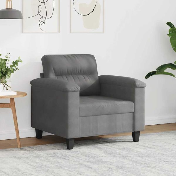 vidaXL Kreslo tmavosivé 60 cm mikrovláknová látka