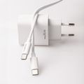 Nabíjačka Maxlife MXTC-06-30AC PD QC 1x USB-C 1x USB 30W biela + kábel USB-C - USB-C 60W