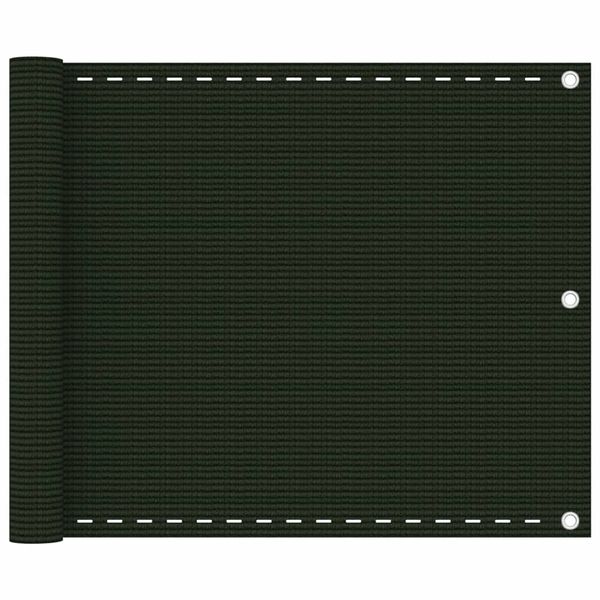 vidaXL Balkónová markíza tmavozelená 75x500 cm HDPE