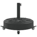 vidaXL Podstavec pod slnečník s kolesami pre Ø38/48 mm tyče 27 kg kruh