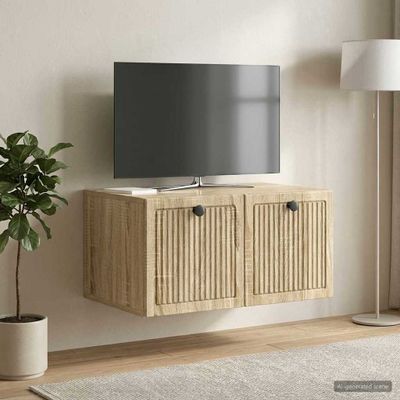 vidaXL Nástenná TV skrinka Nástenný Dub sonoma 59,5 x 41 x 30 cm