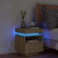vidaXL Nočný stolík s LED svetlami dub sonoma 40x39x48,5 cm