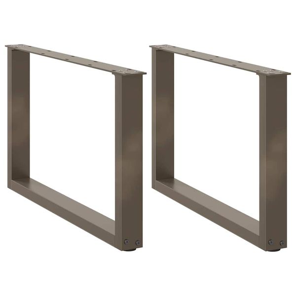 vidaXL Nohy konferenčného stolíka v tvare U, 2 ks, prírodná oceľ, 70 x (42-43) cm, oceľ