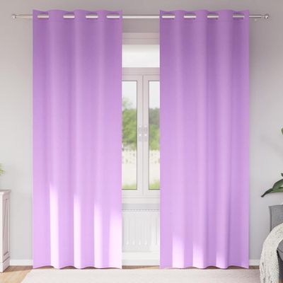 vidaXL Záclony na zatemnenie s krúžkami 2 pcs Fialová 225 x 140 cm