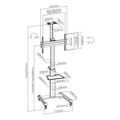 SBOX TV Floor stand on wheels FS-446-2