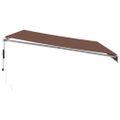vidaXL Automaticky zaťahovacia markíza s LED hnedá 450x350 cm