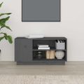 vidaXL TV skrinka sivá 80x35x40,5 cm masívna borovica