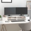 vidaXL Stojan na monitor biely 100x27,5x15 cm masívna borovica
