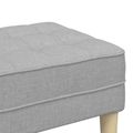vidaXL lavička s vankúšom Oblá šedá 113 x 57 x 39 cm látka