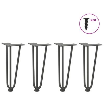 vidaXL Nohy do vlasov pre konferenčný stolík 4 ks, antracitové 30 cm, masívna oceľ