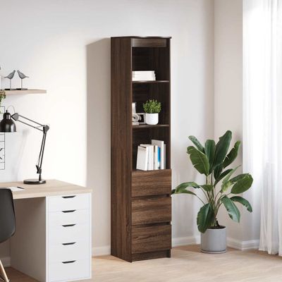 vidaXL Highboard Hnedý dub 37,5x35x180 cm Konštruktérske drevo