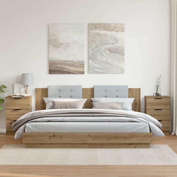 vidaXL Nočné stolíky 2 ks dub artisan 40x36x65 cm kompozitné drevo