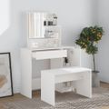 vidaXL Toaletný stolík so zrkadlom biely 86,5x35x136 cm