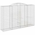 vidaXL Oblúkové gabiónové koše 11 ks 300x50x180/200cm pozink. železo