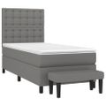 vidaXL Posteľný rám boxsping s matracom tmavosivý 80x200 cm látka