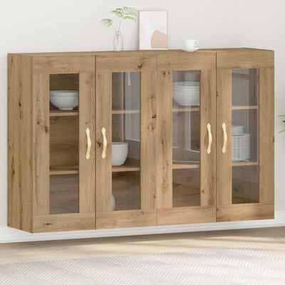 vidaXL Nástenné skrinky 2 pcs Remeselný dub 69,5 x 34 x 90 cm