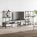 vidaXL TV skrinka čierna 206,5x28,5x95 cm kompozitné drevo