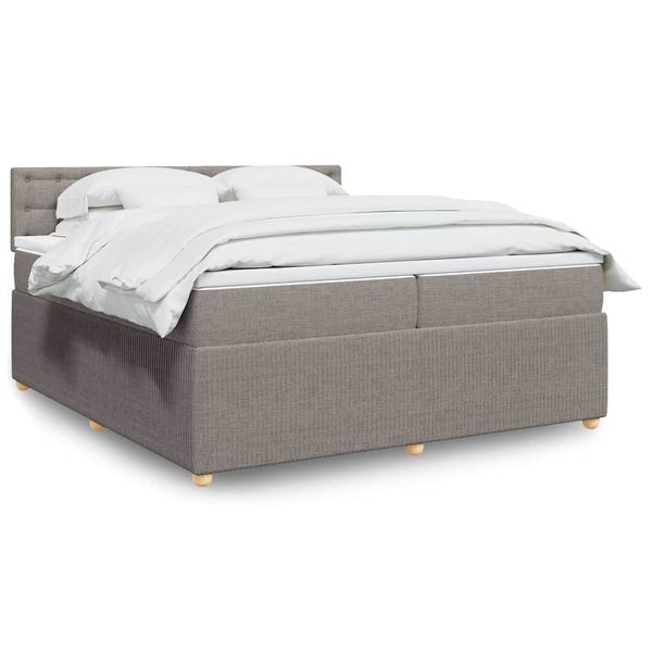 vidaXL Boxspring posteľ s matracom sivohnedý 200x200 cm látka