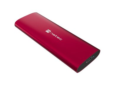Externý box pre SSD Natec RHINO M.2 NVME LITE USB-C 3.2 GEN 2, hliníkové telo, RUBY RED