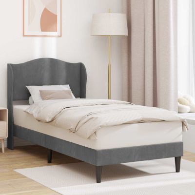 vidaXL Rám postele s čelnou doskou Tmavosivá 80 x 200 cm Zamat