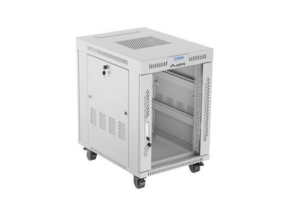 19'' Voľne stojúca racková skriňa 15U 600X800 šedé sklenené dvere lcd lanberg (flat pack) V2