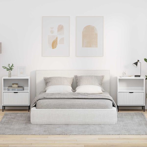 vidaXL Nočný stolík 2 pcs Biela s vysokým leskom 49 x 36 x 61 cm