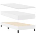 vidaXL Posteľ s pružinovým rámom Biela 100 x 200 cm Umelá koža