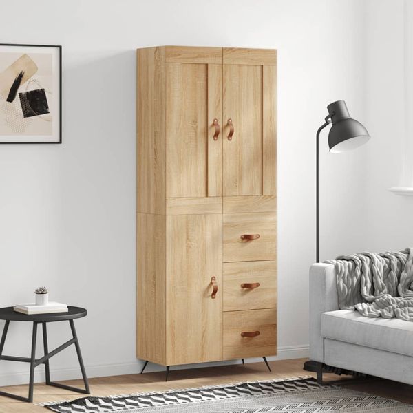 vidaXL Vysoká skrinka dub sonoma 69,5x34x180 cm spracované drevo