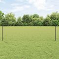 vidaXL Hexagonálny plot s stĺpom 50 x 0,5 m PVC potiahnutá oceľ Sivá