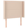 vidaXL Čelo postele so záhybmi kapučínové 93x16x118/128 cm umelá koža