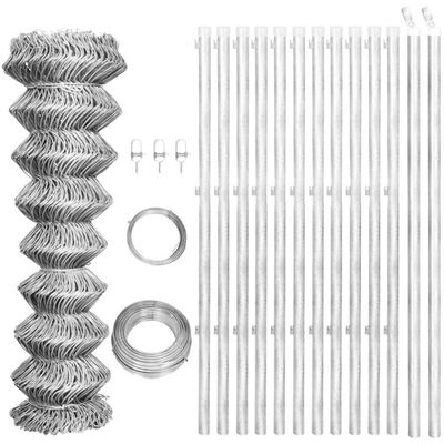vidaXL Drôtené pletivo+stĺpiky, pozinkovaná oceľ 25x1,5 m, strieborné