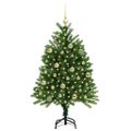 vidaXL Vianočný stromček s 150 LED-i so stojanom Zelená 120 cm PE