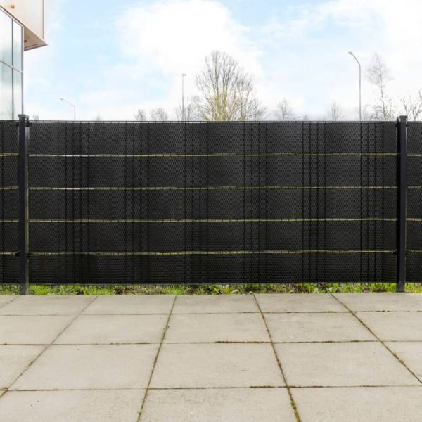 vidaXL Balkónové zásteny 5 ks čierne 255x19 cm polyratan