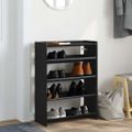 vidaXL Regál na topánky čierny 60x25x81 cm spracované drevo