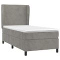 vidaXL Posteľný rám boxsping s matracom bledosivý 90x190 cm zamat