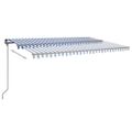 vidaXL Ručne zaťahovacia markíza s LED 6x3 m modro-biela