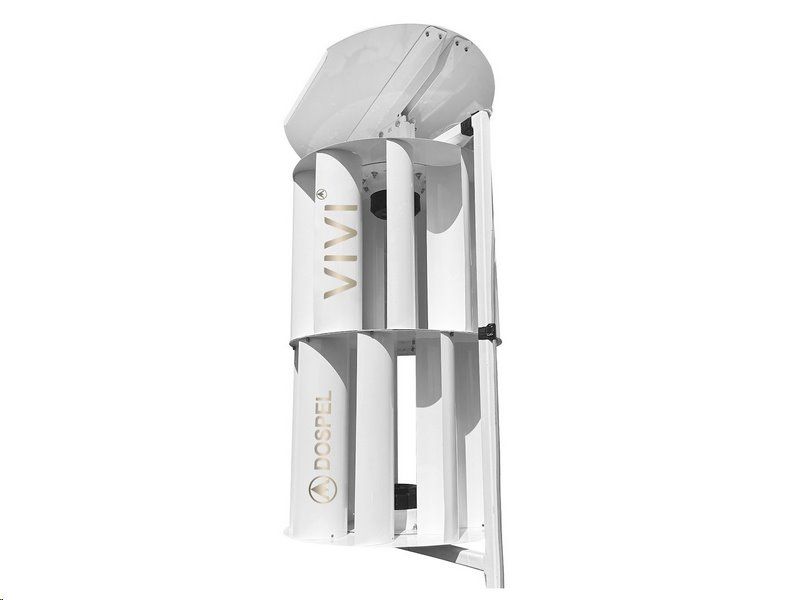 Hybridní turbína VIVI 25 W + akumulátor 7,5 Ah 12 V s regulátorem, bílá barva