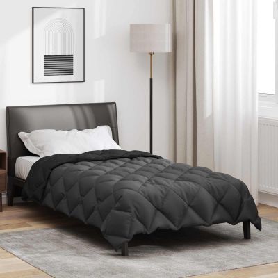vidaXL Zimný prehoz Čierna a antracit 135 x 220 cm Mikrovlákno