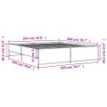 vidaXL Posteľný rám dub sonoma 200x200 cm kompozitné drevo a kov