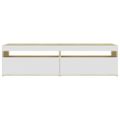 vidaXL TV skrinky 2 ks s LED svetlami biela a dub sonoma 75x35x40 cm