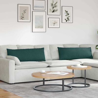 vidaXL Vankúše na pohovku 2 pcs Tmavozelená 120 x 40 cm látka