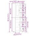 vidaXL Highboard FLORIN 60 x 35 x 182 cm Staré drevo Kompozitné drevo