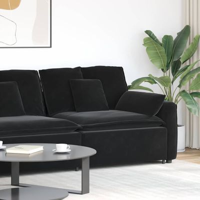 vidaXL Modulová opierka na ruky s vankúšmi, čierna 100 cm