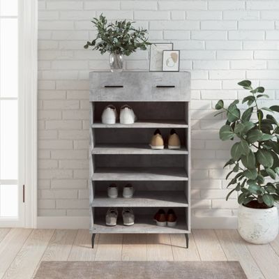 vidaXL Botník betónovo sivý 60x35x105 cm kompozitné drevo