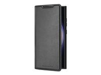 Pouzdro s klopou pro mobilní telefon - polyuretan (PU), plast - černá - pro Samsung Galaxy S24 Ultra