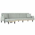 vidaXL Pohovka v tvare L bledosivá 271x140x70 cm zamat